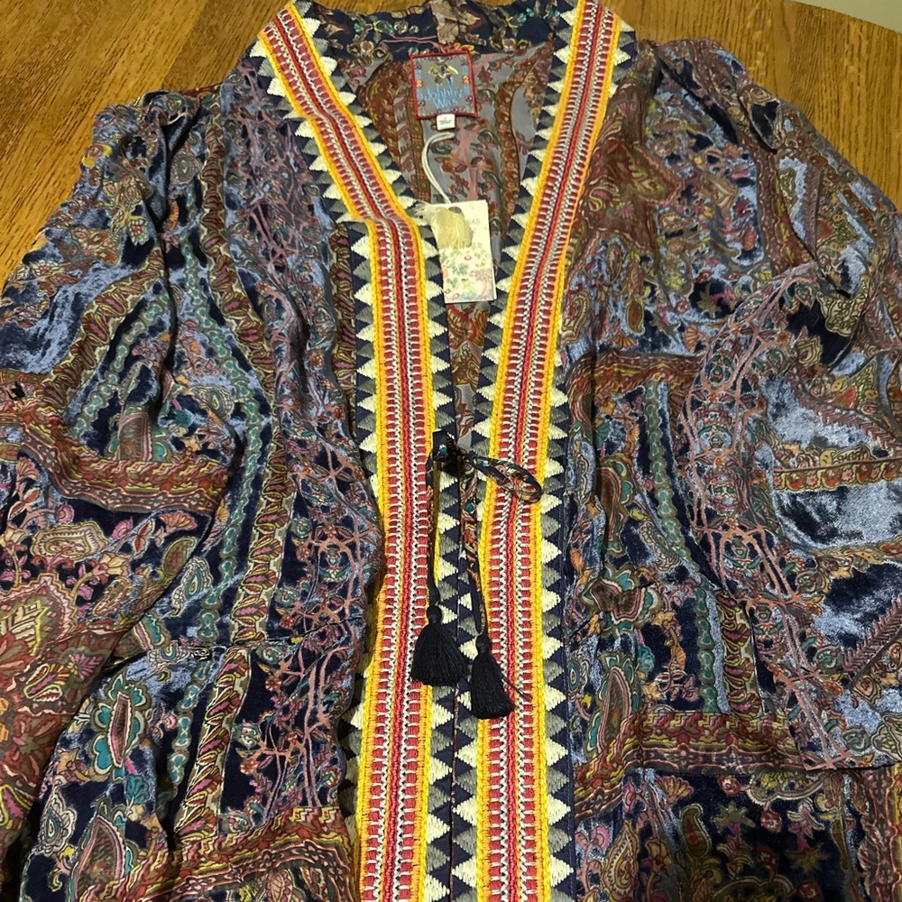 Johnny Was Multicolor Paisley Kimono - Picture 3 of 16